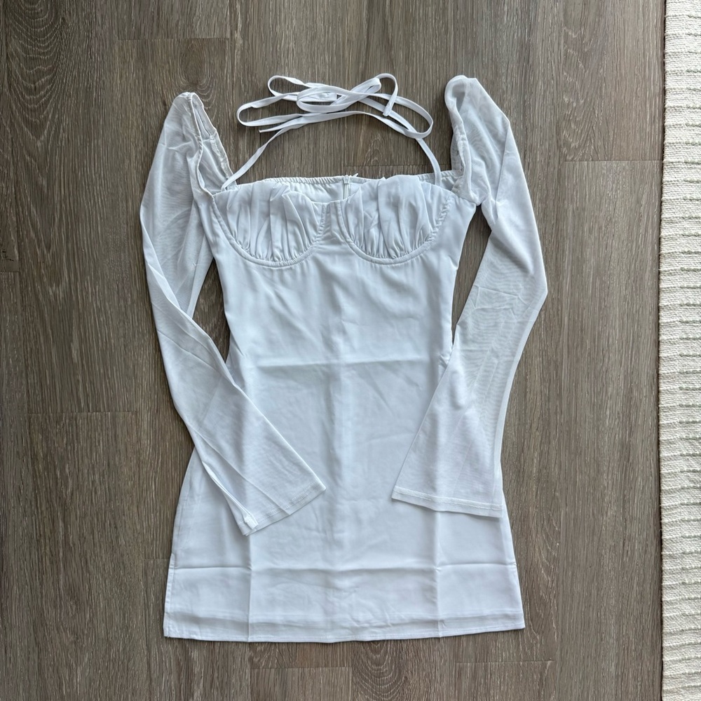 NWT Princess Polly Dyer Sheer Long Sleeve Mini Dress